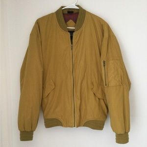 Saks Fifth Avenue bomber jacket yellow mustard color size M
